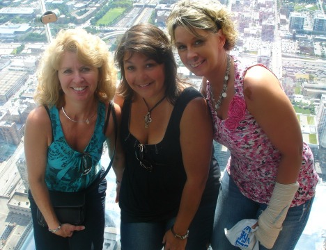 Cindy, Heidi, me, on top of the Sears building - 1,353 feet in the air..... :shock: